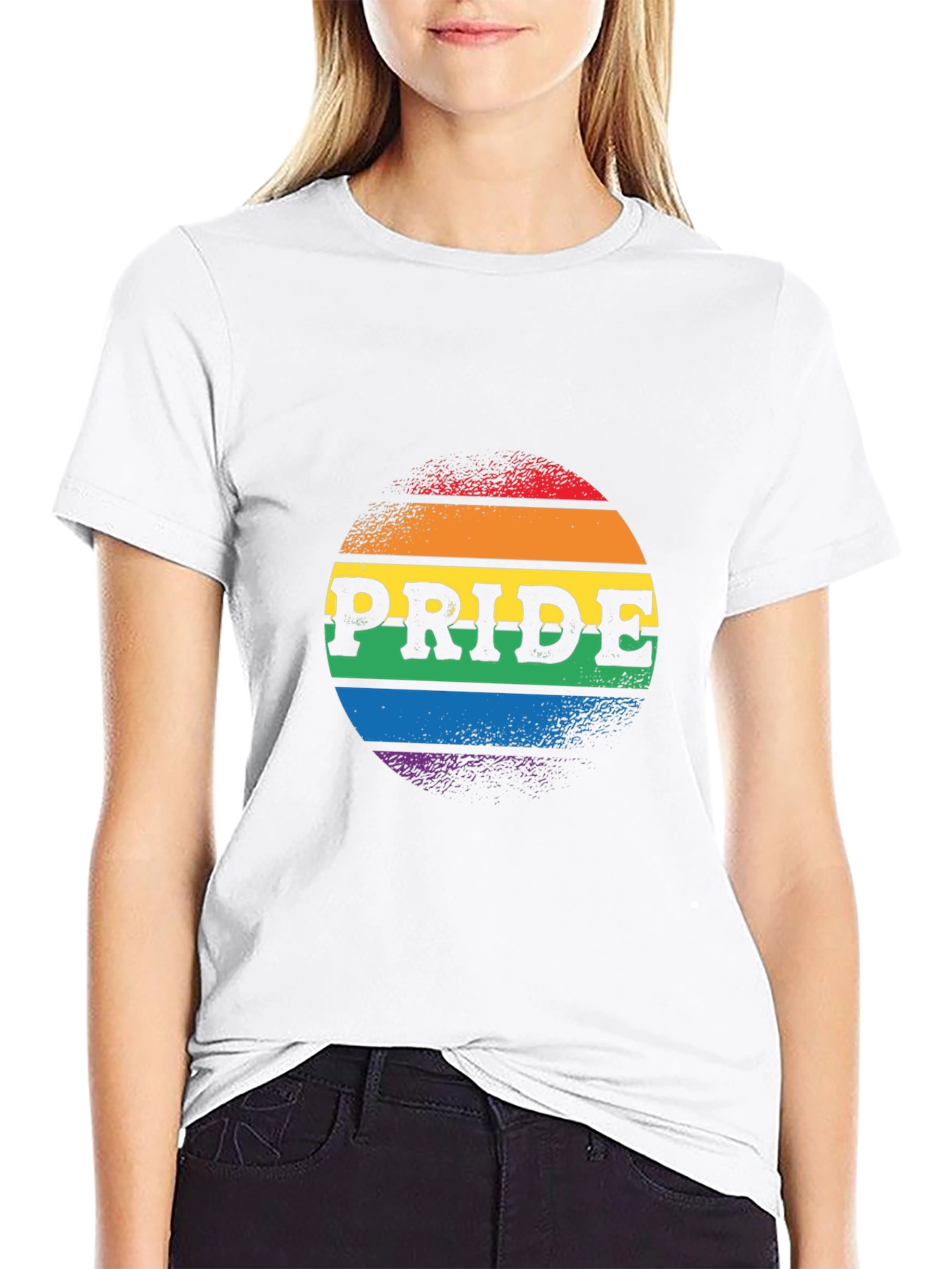 Pride Rainbow Graphic Tee - Black