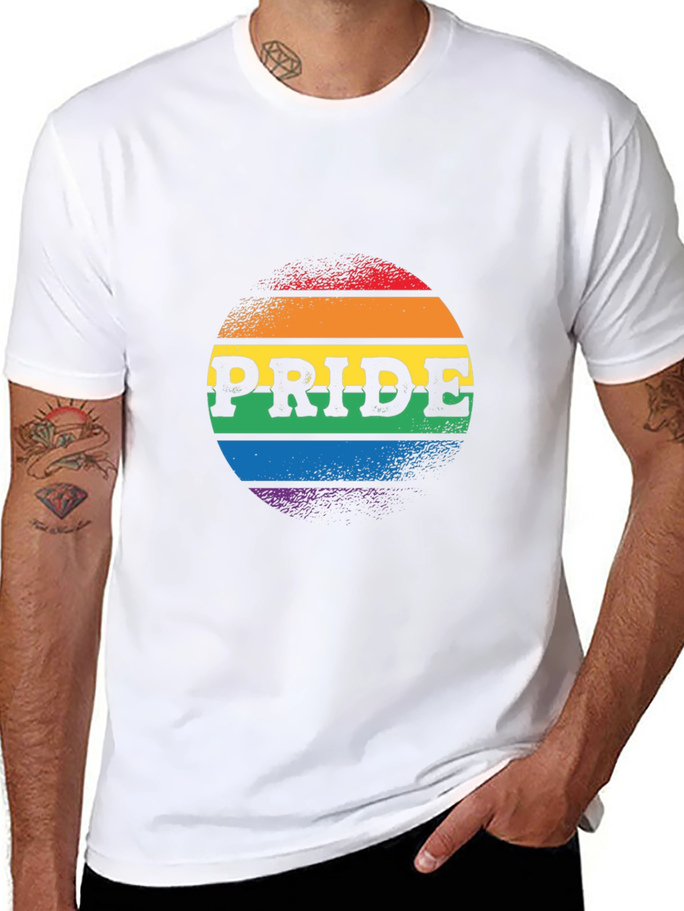 Pride Rainbow Graphic Tee - Black