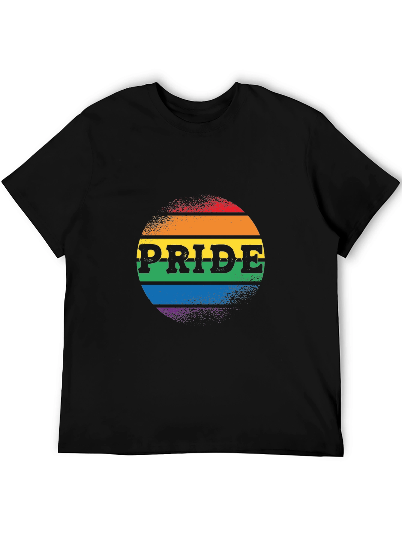 Pride Rainbow Graphic Tee - Black