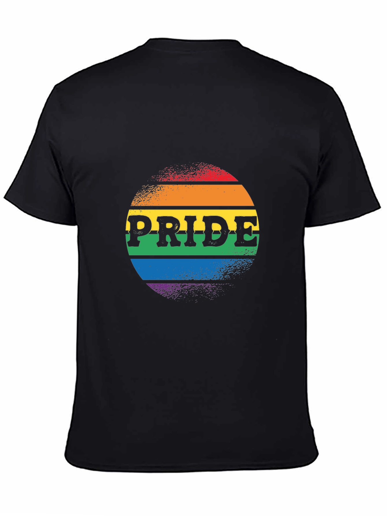 Pride Rainbow Graphic Tee - Black