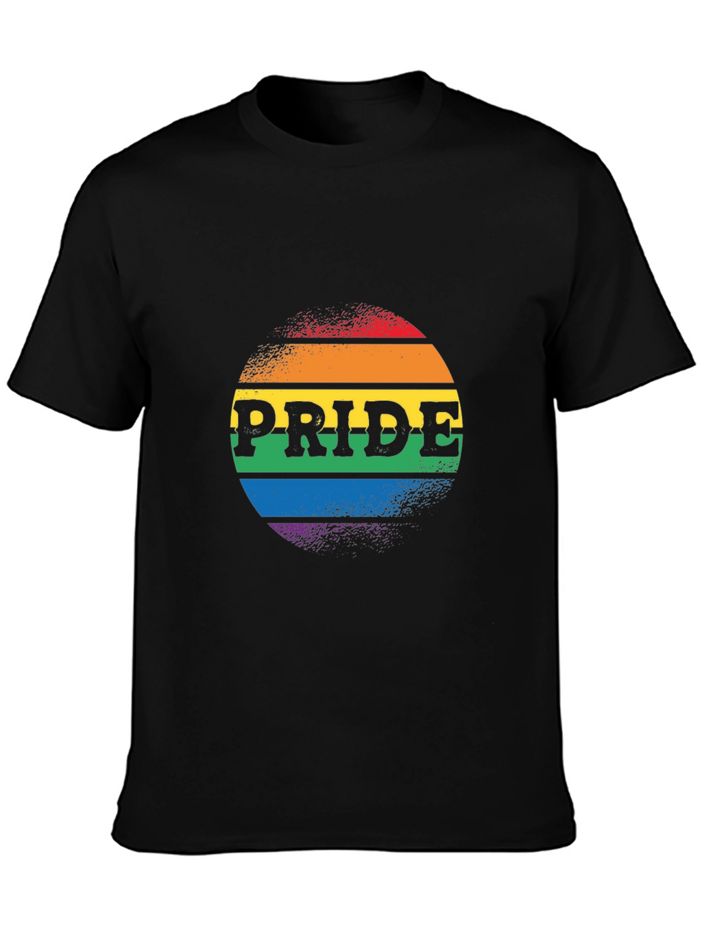 Pride Rainbow Graphic Tee - Black