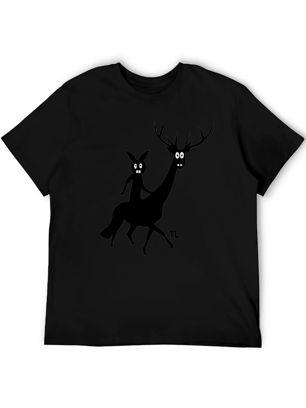 Novelty Graphic Tee - Cartoon Deer & Rider