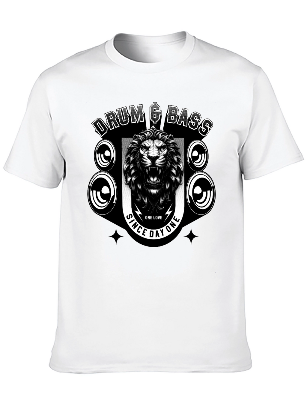 Drum & Bass Lion Graphic Black T-Shirt