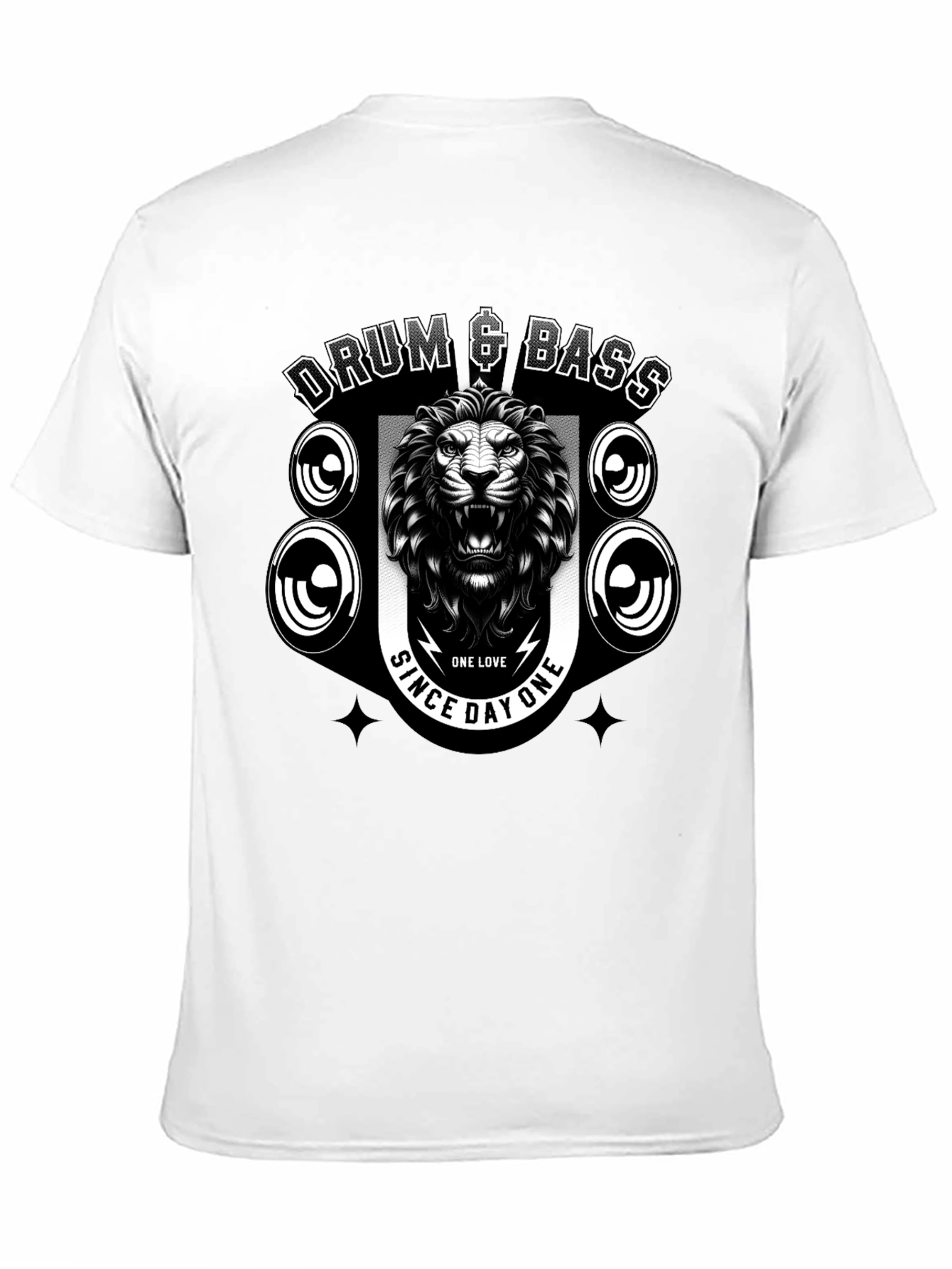 Drum & Bass Lion Graphic Black T-Shirt