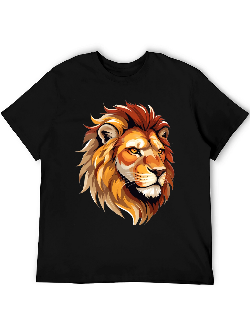 Lion Graphic Tee - Bold Animal Print T-Shirt