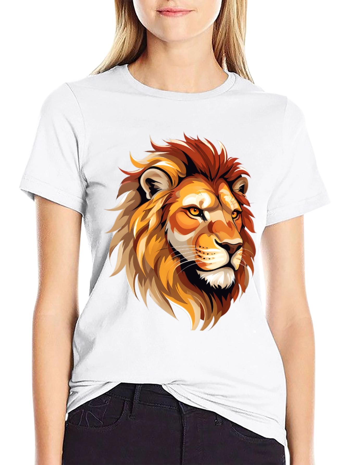 Lion Graphic Tee - Bold Animal Print T-Shirt