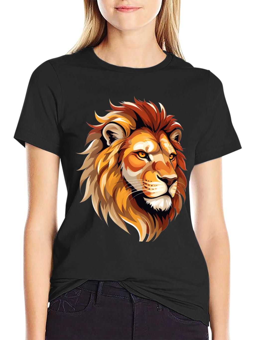 Lion Graphic Tee - Bold Animal Print T-Shirt