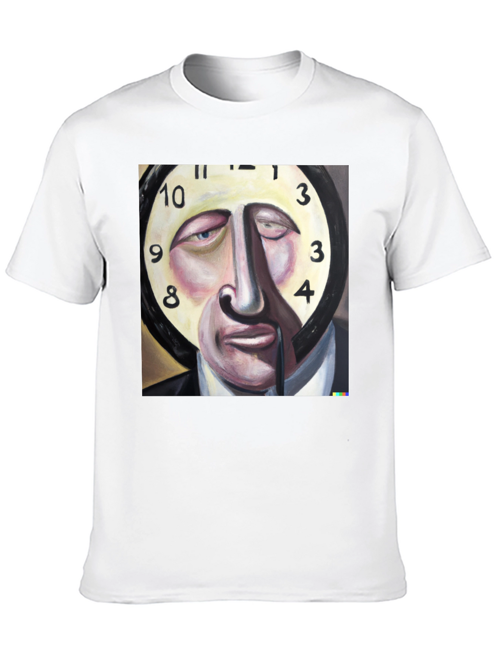 Surreal Clock Face Graphic Tee - Mens Black T-Shirt