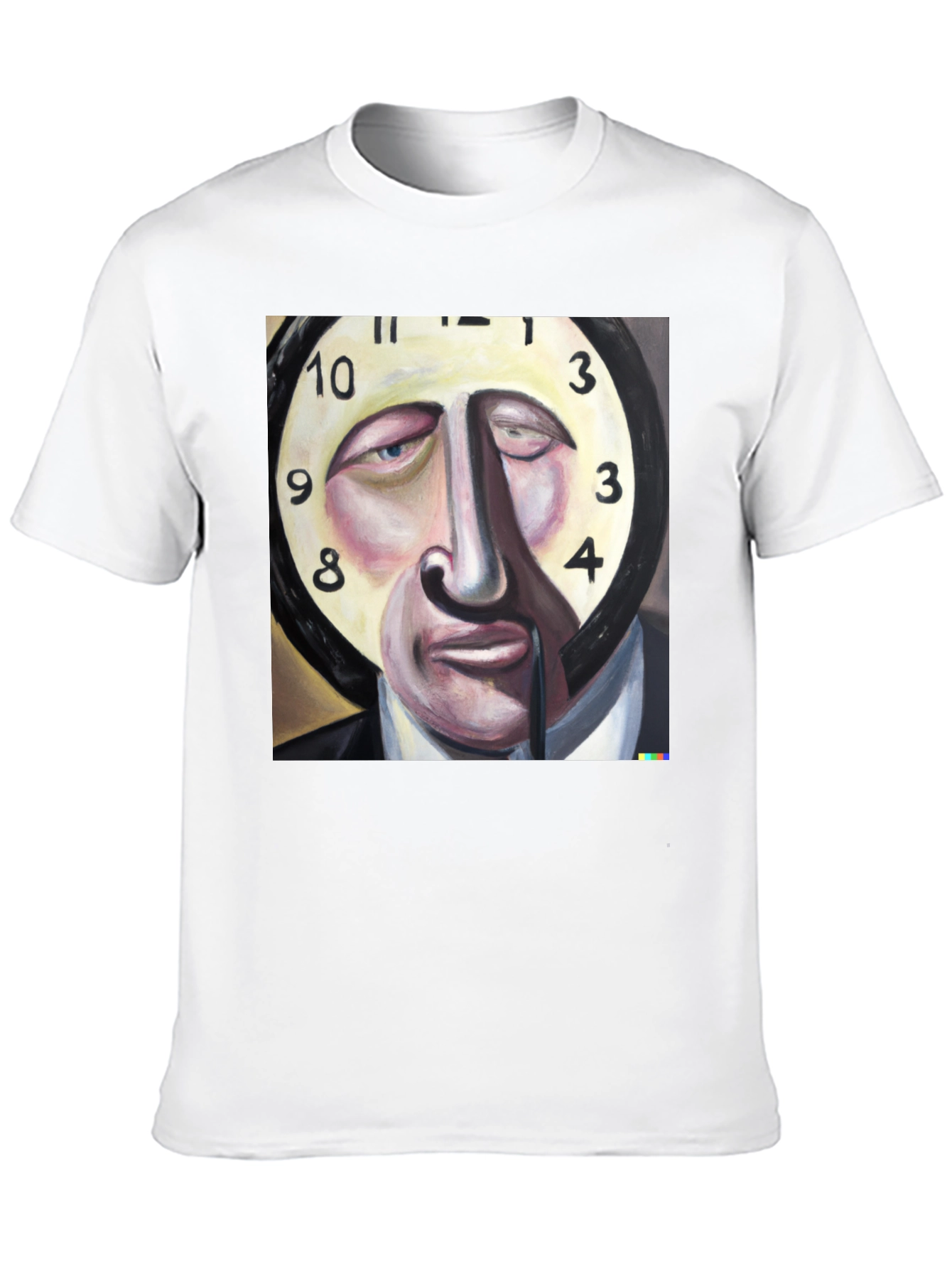 Surreal Clock Face Graphic Tee - Mens Black T-Shirt