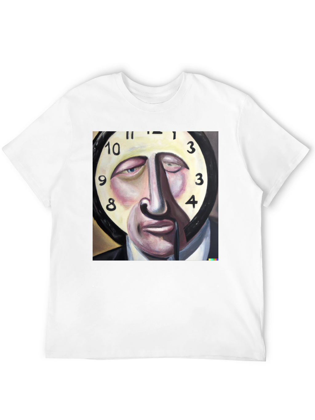 Surreal Clock Face Graphic Tee - Mens Black T-Shirt