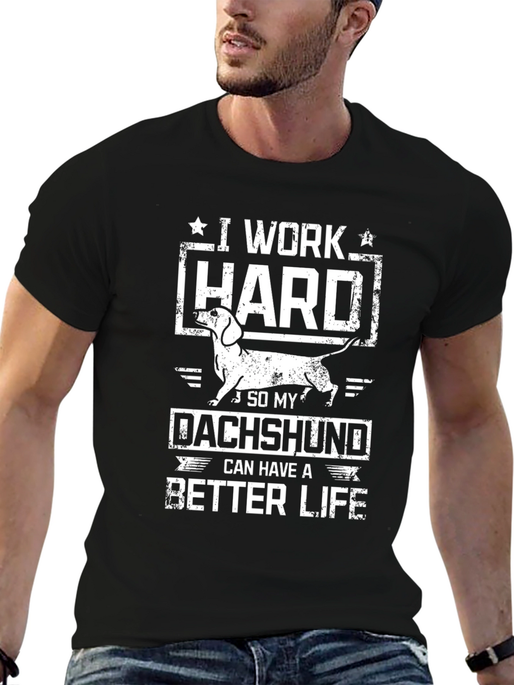 I Work Hard Dachshund T-Shirt