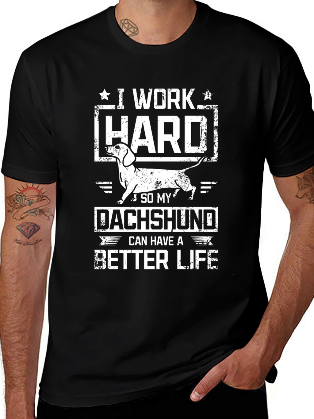 I Work Hard Dachshund T-Shirt