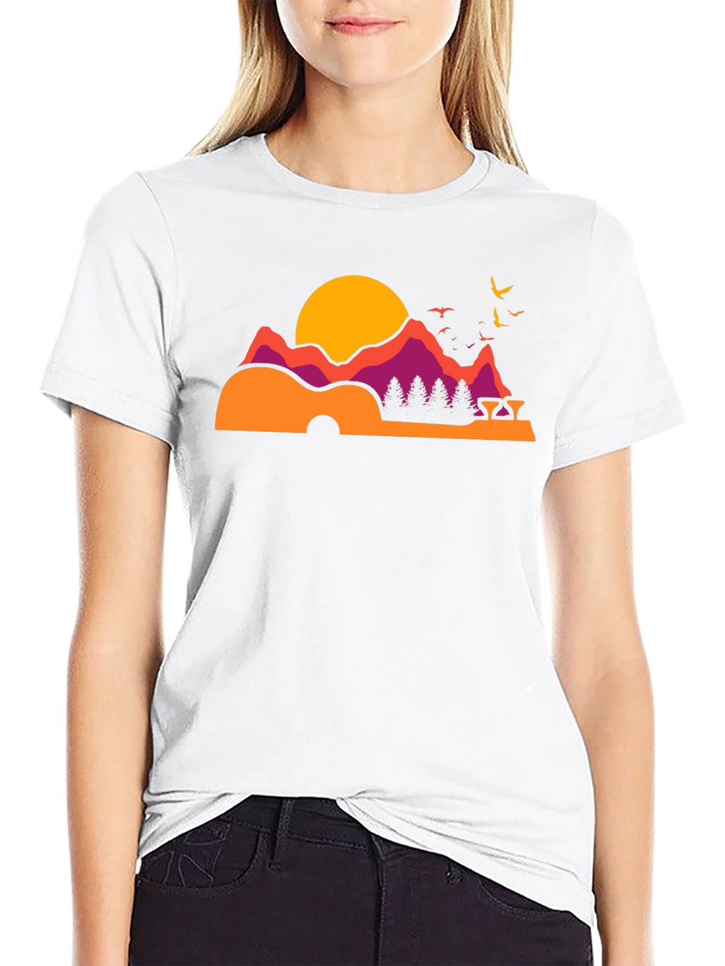 Guitar Mountainscape Graphic Tee