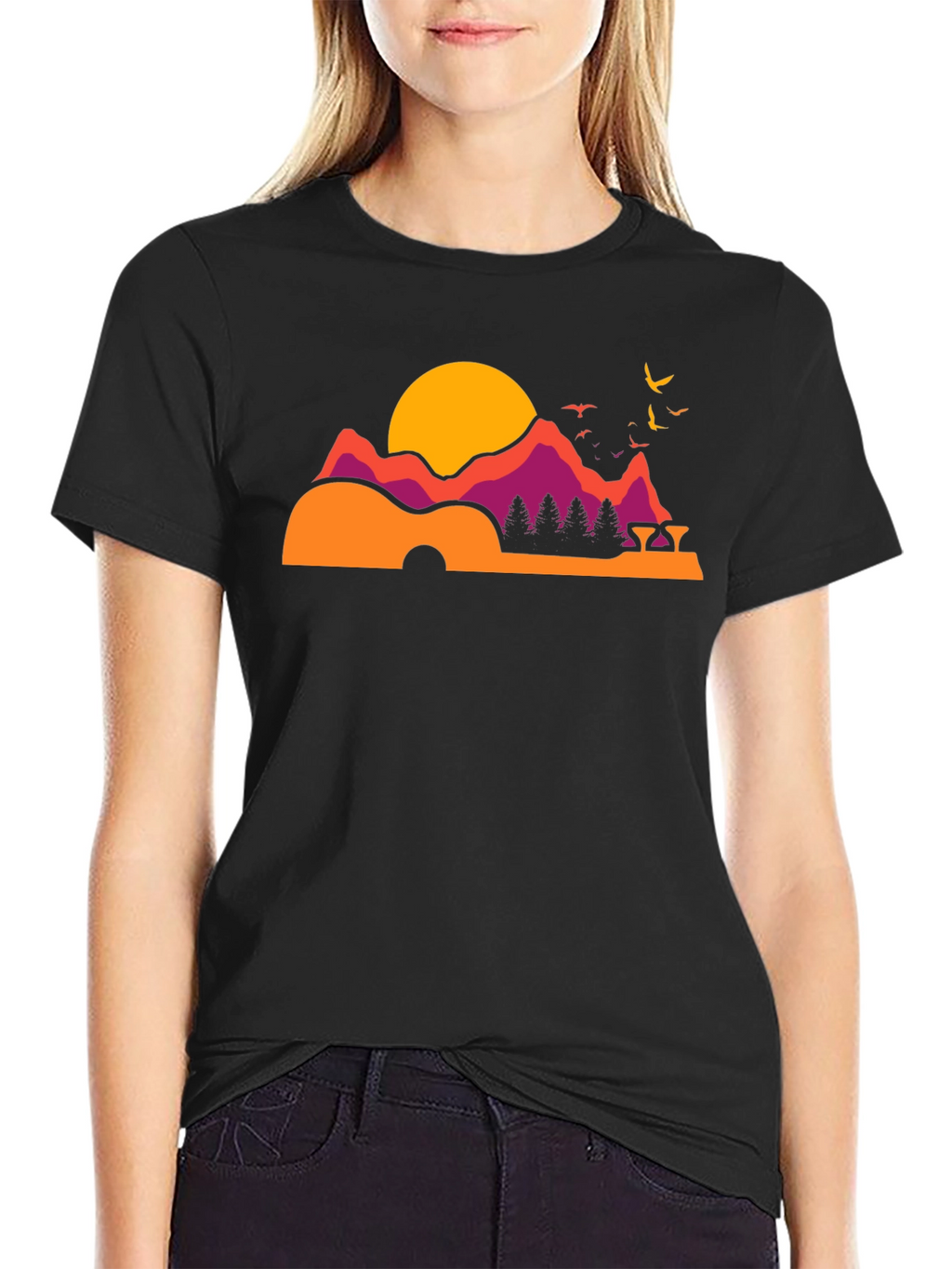 Guitar Mountainscape Graphic Tee