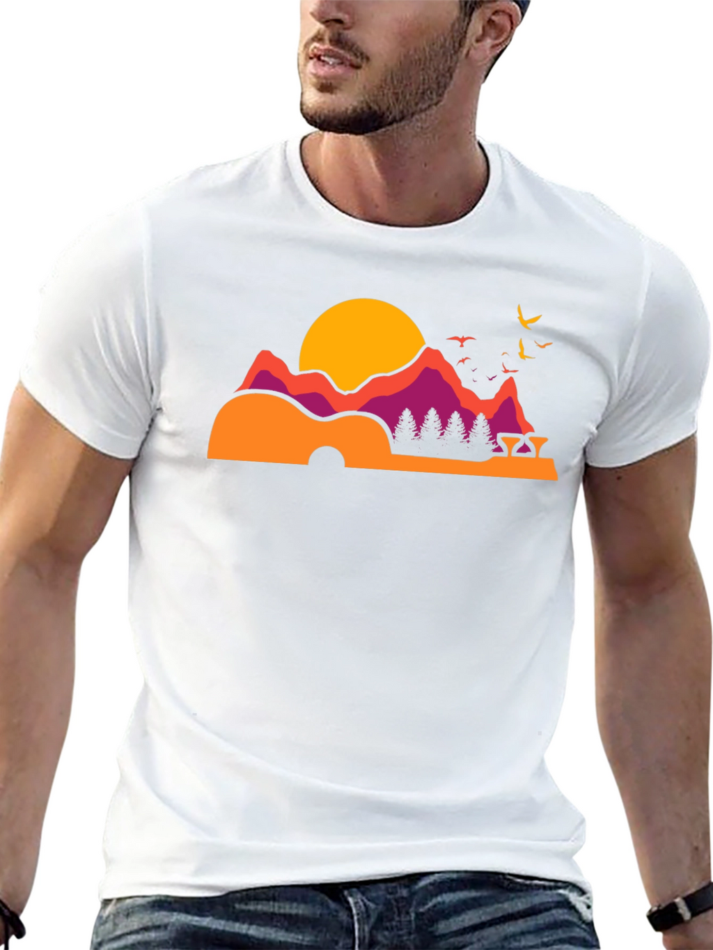 Guitar Mountainscape Graphic Tee