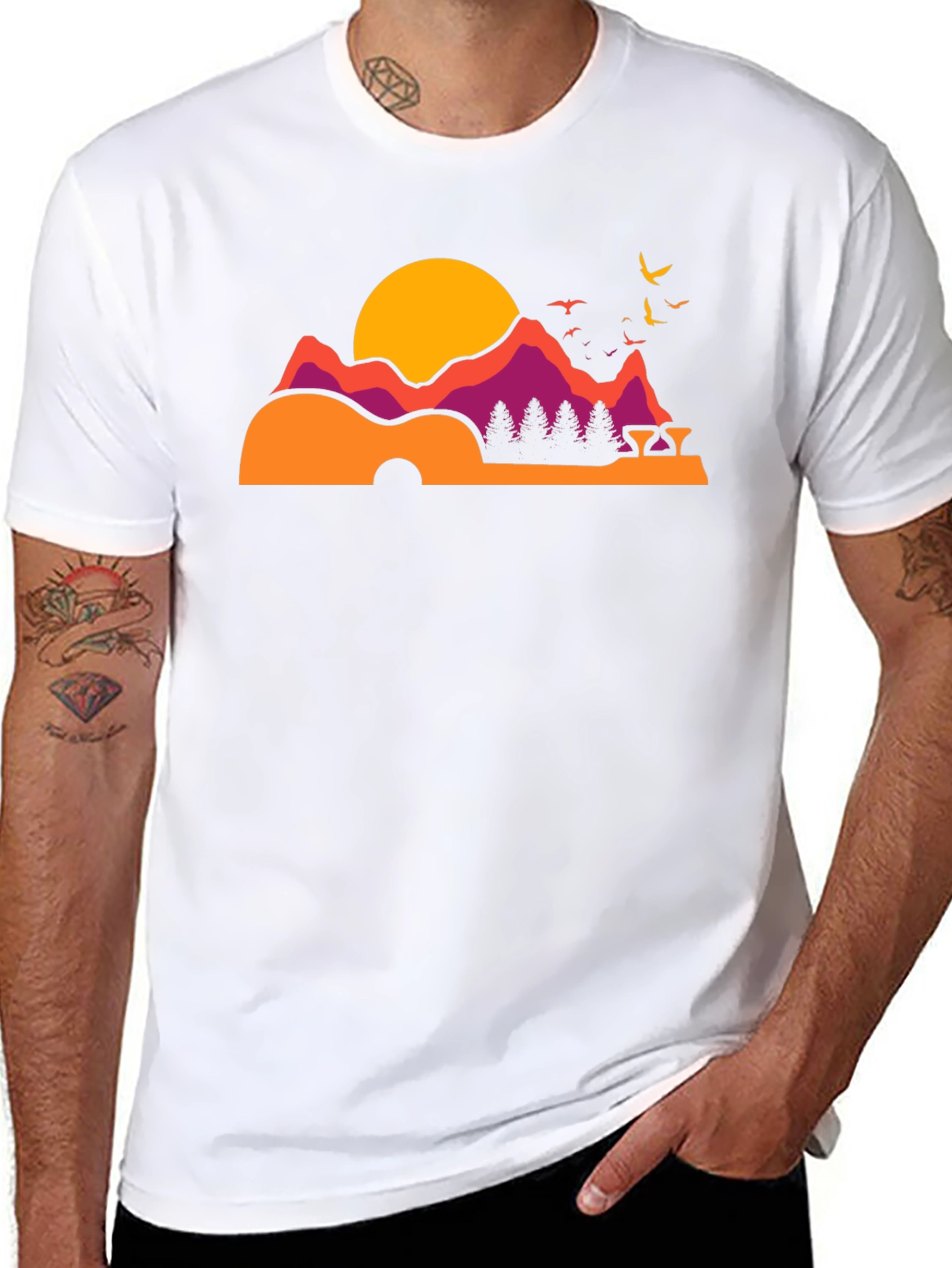 Guitar Mountainscape Graphic Tee