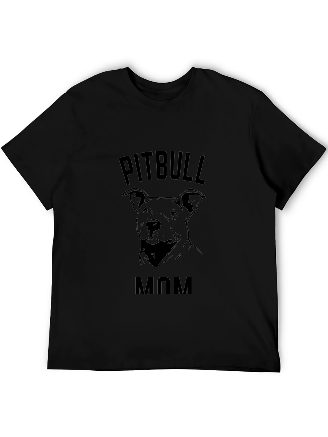 Pitbull Mom Black T-Shirt
