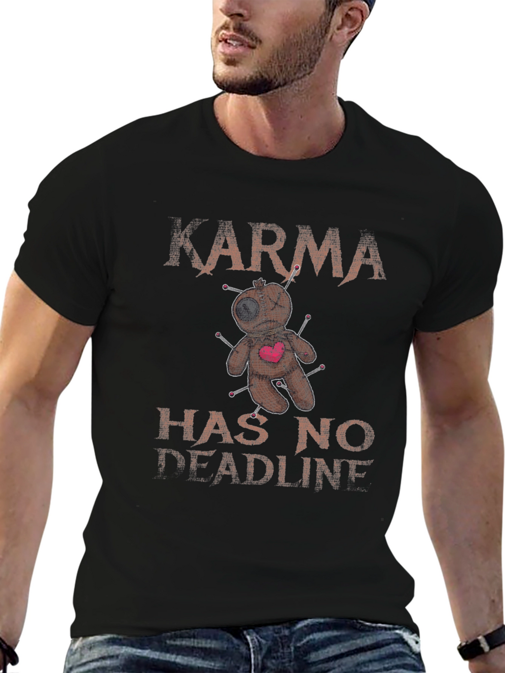 Karma Has No Deadline Voodoo Doll T-Shirt