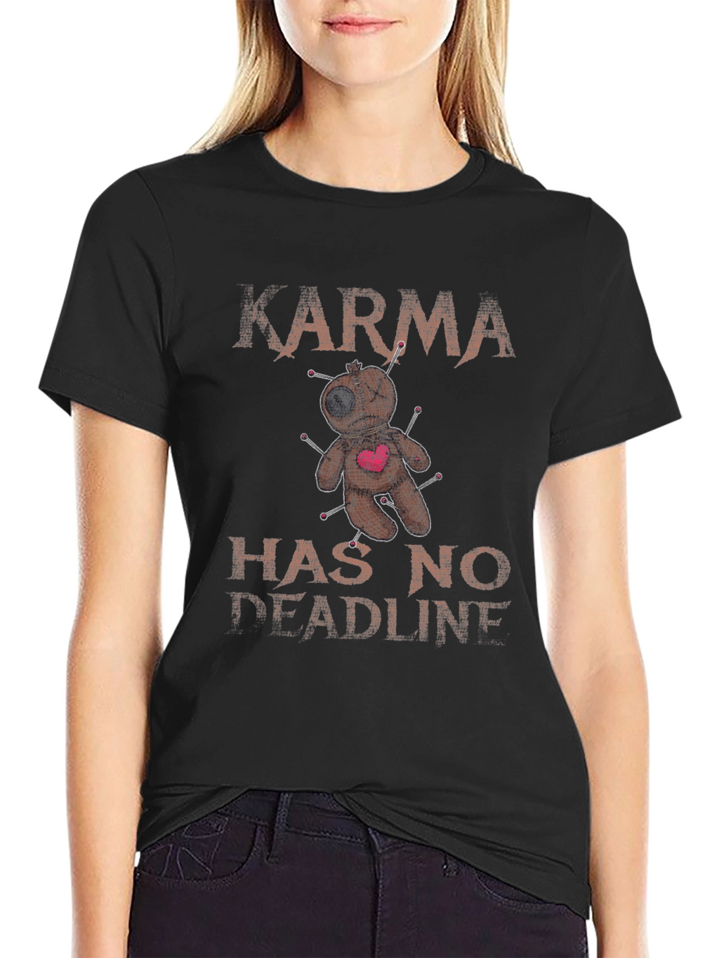 Karma Has No Deadline Voodoo Doll T-Shirt