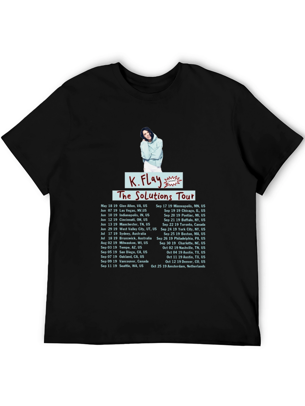 K.Flay The Solutions Tour Black T-Shirt