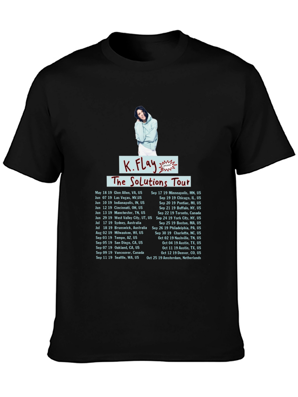 K.Flay The Solutions Tour Black T-Shirt