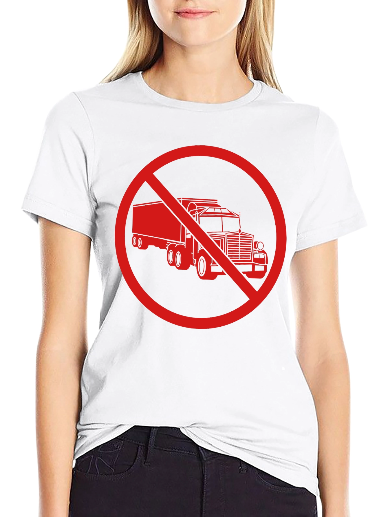 No Trucks Allowed T-Shirt - Black Crew Neck