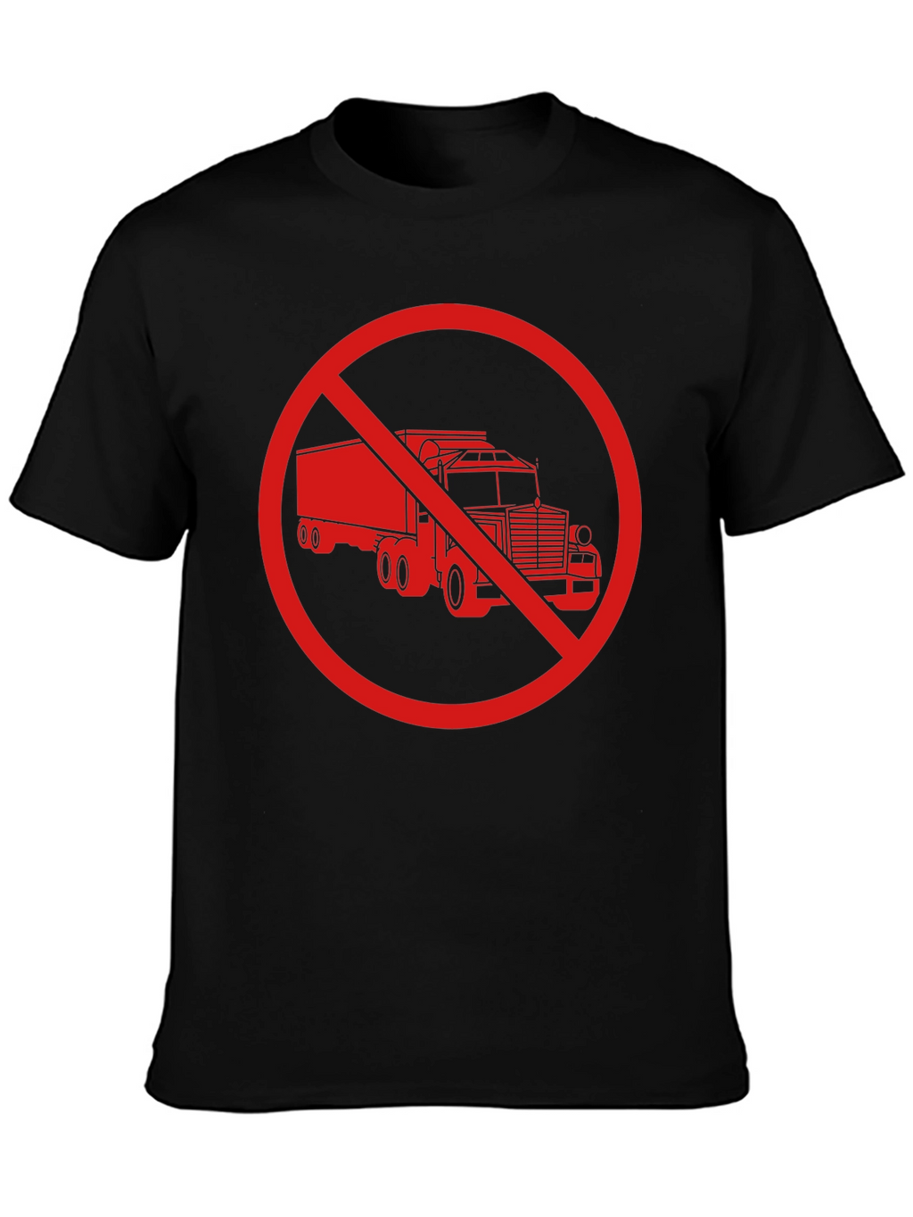 No Trucks Allowed T-Shirt - Black Crew Neck