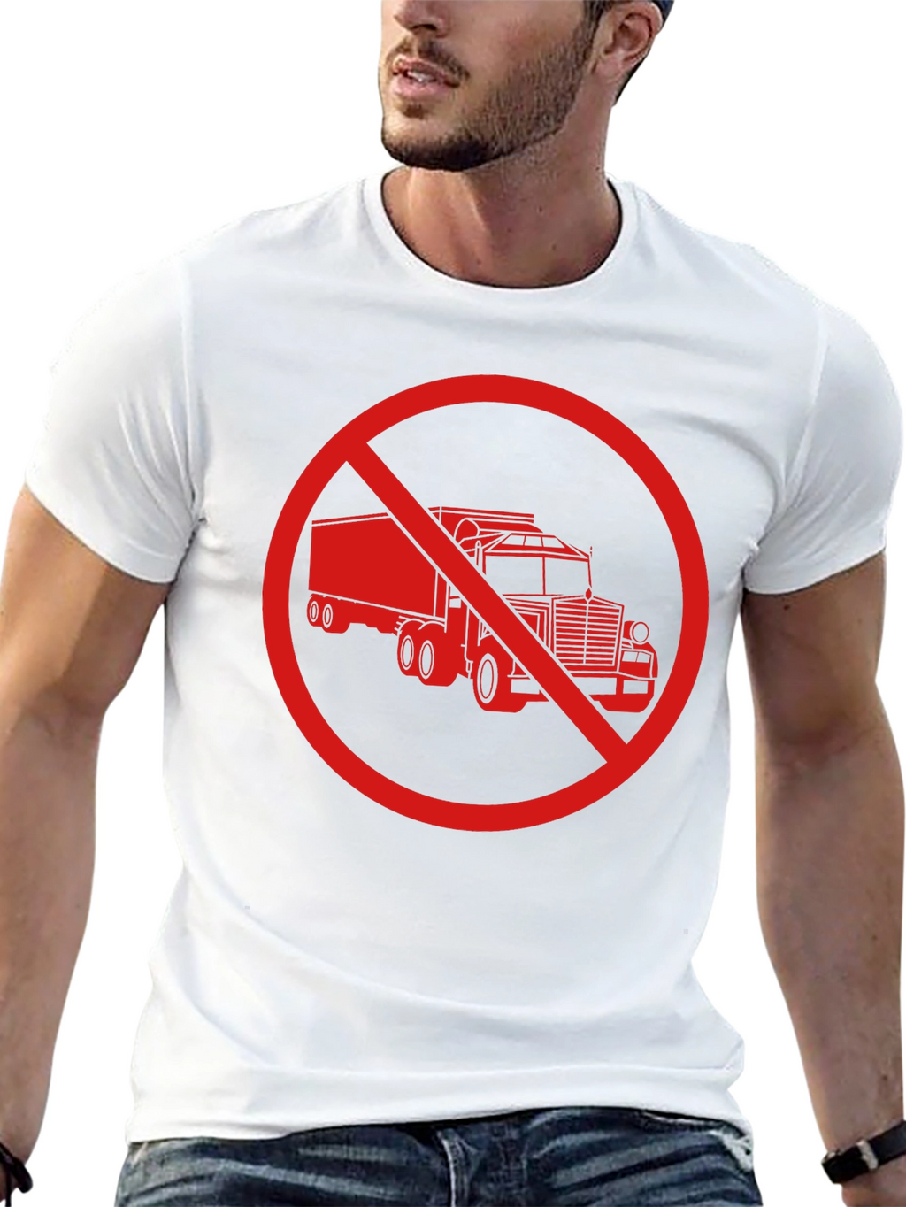No Trucks Allowed T-Shirt - Black Crew Neck