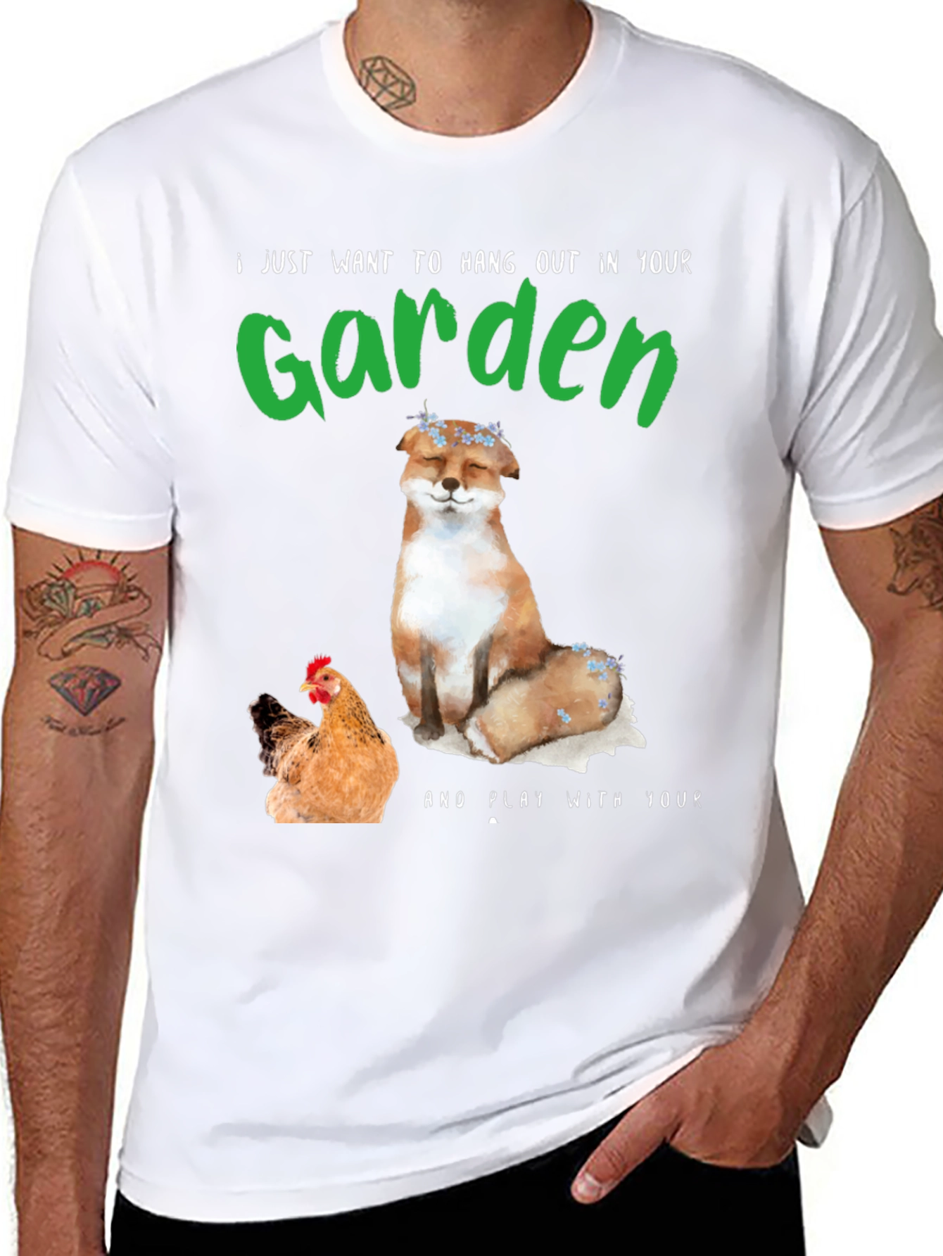 Garden Fox & Chicken T-Shirt