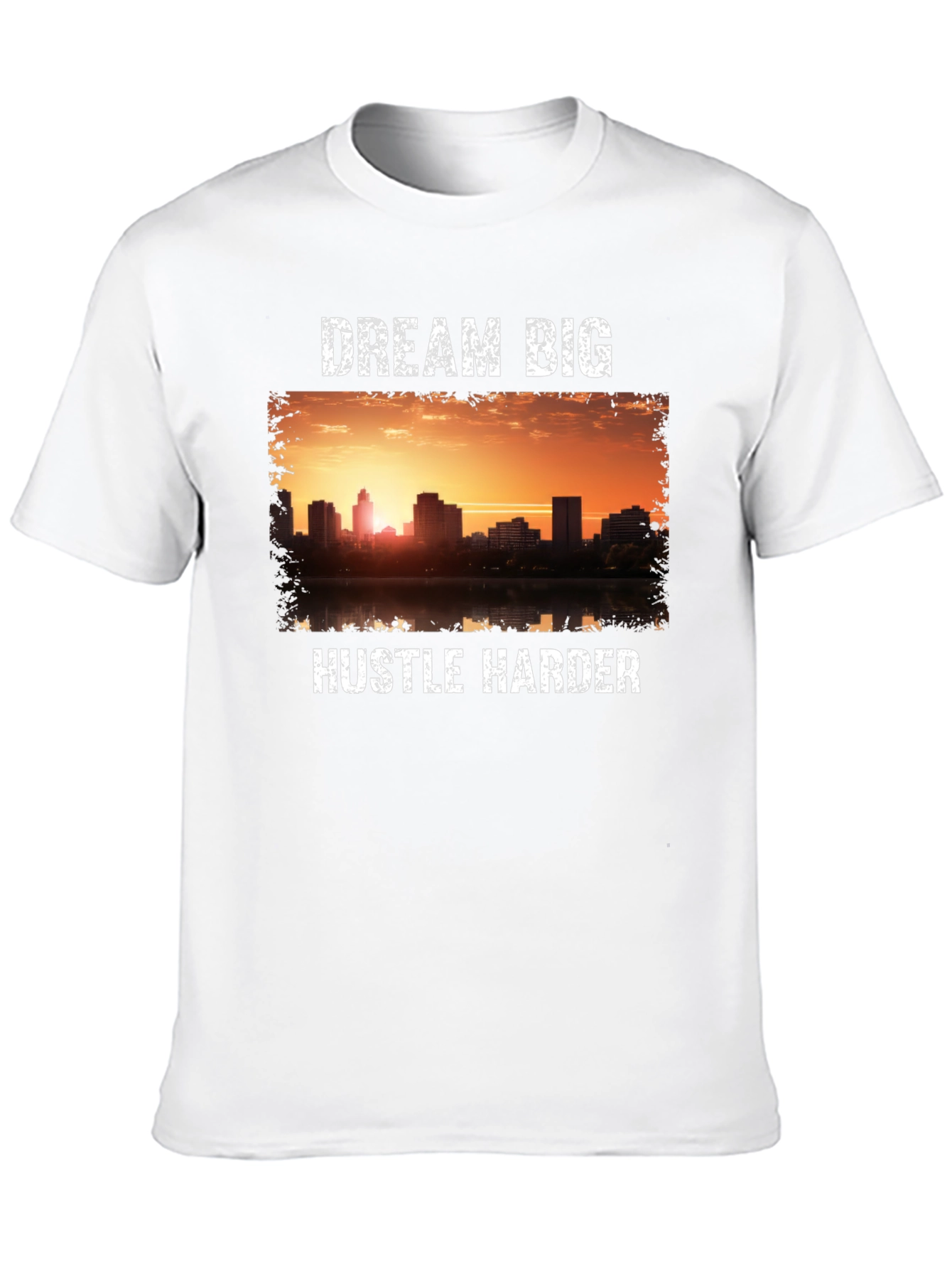 Dream Big Hustle Harder Mens Black Graphic T-Shirt