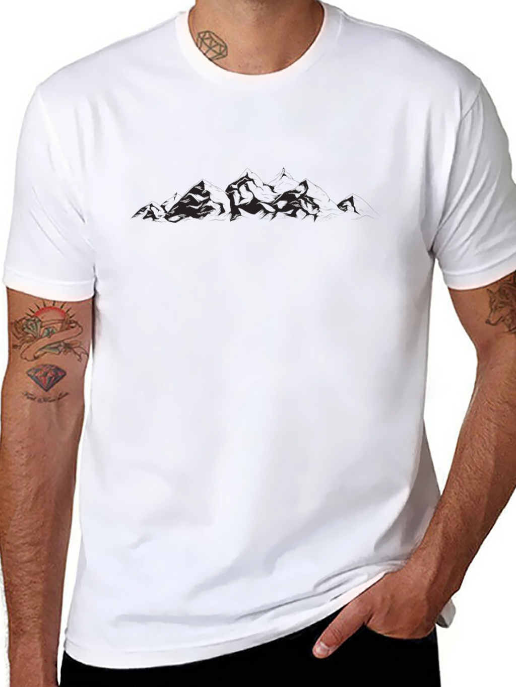 Mens Black Graphic Tee - Nature Design