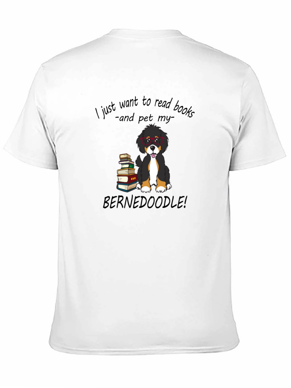 Book Reading Bernedoodle Graphic Tee
