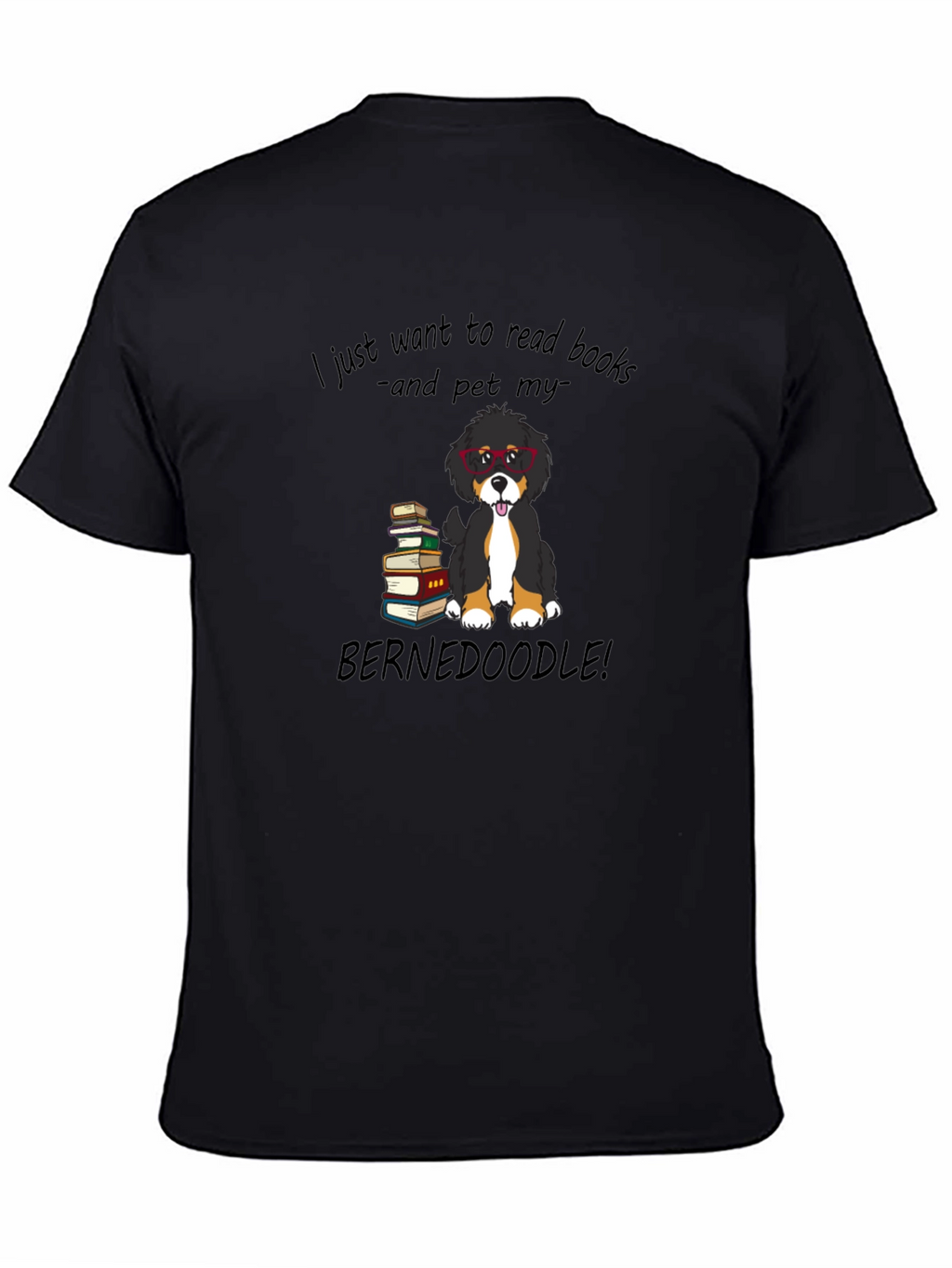 Book Reading Bernedoodle Graphic Tee