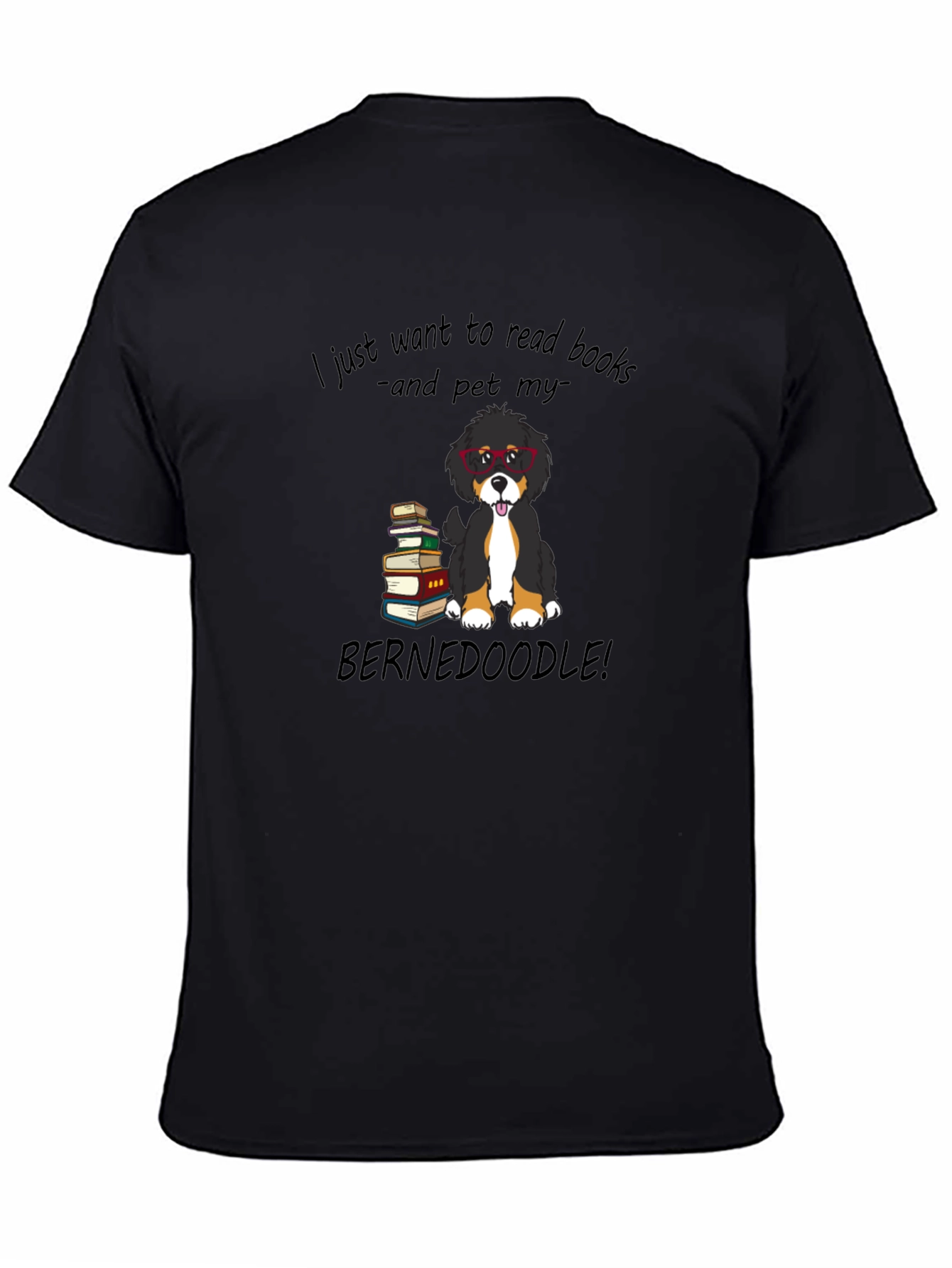 Book Reading Bernedoodle Graphic Tee