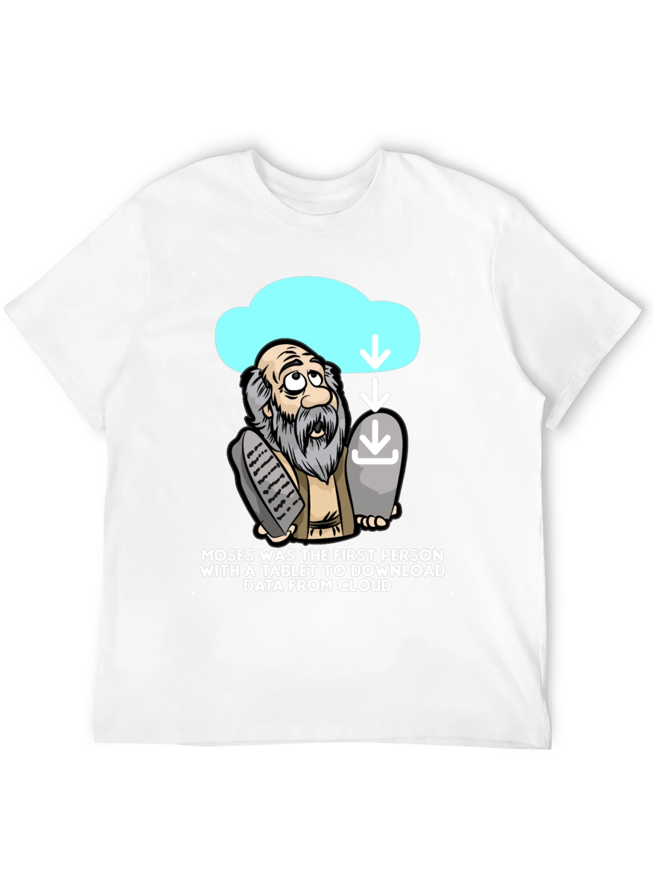 Moses Cloud Tablet T-Shirt Funny Tech Humor