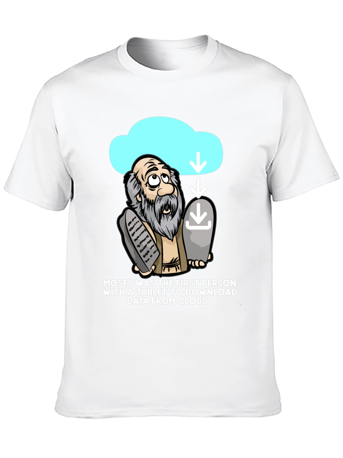 Moses Cloud Tablet T-Shirt Funny Tech Humor