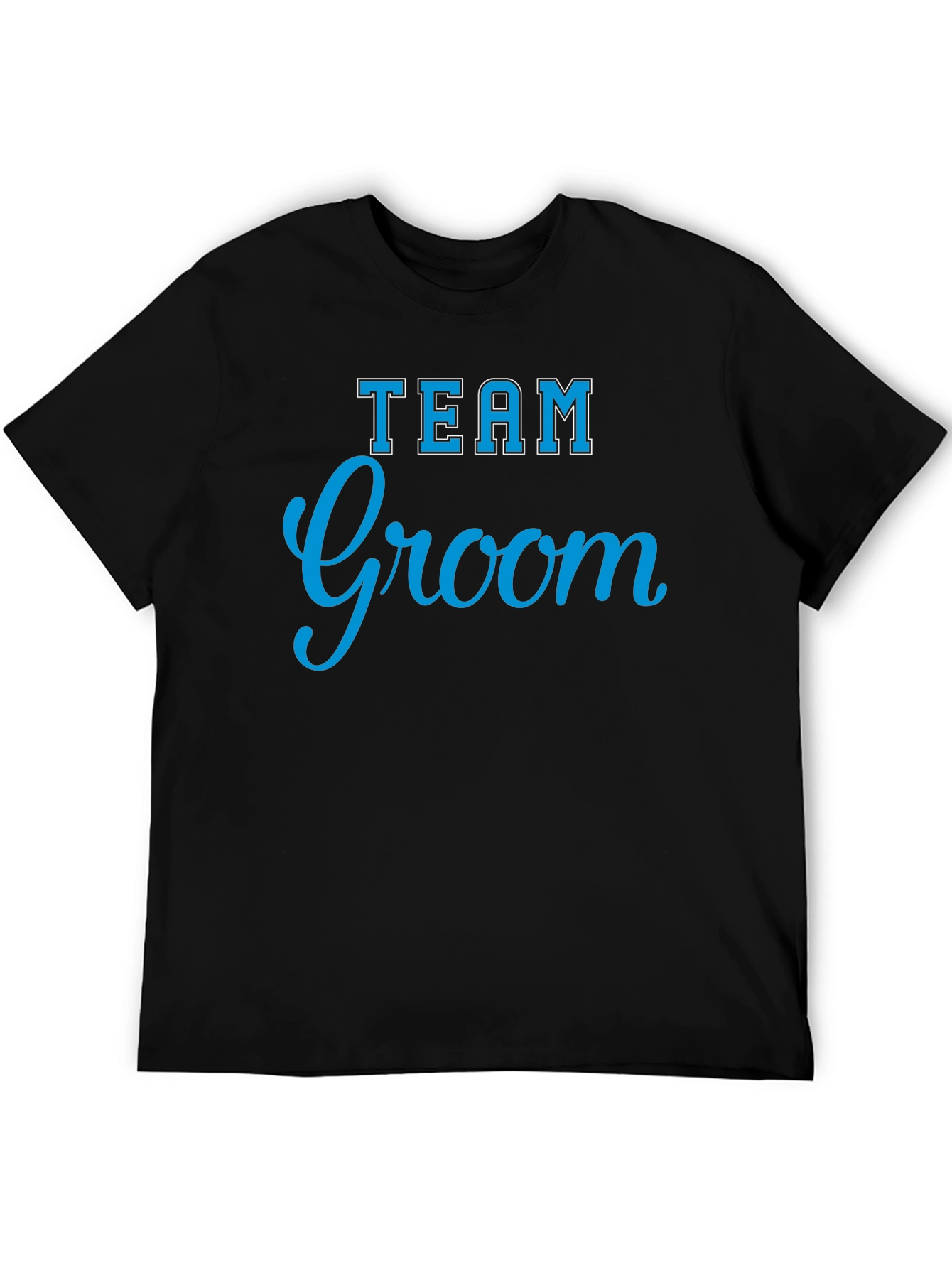 Team Groom Crew Neck T-Shirt - Black
