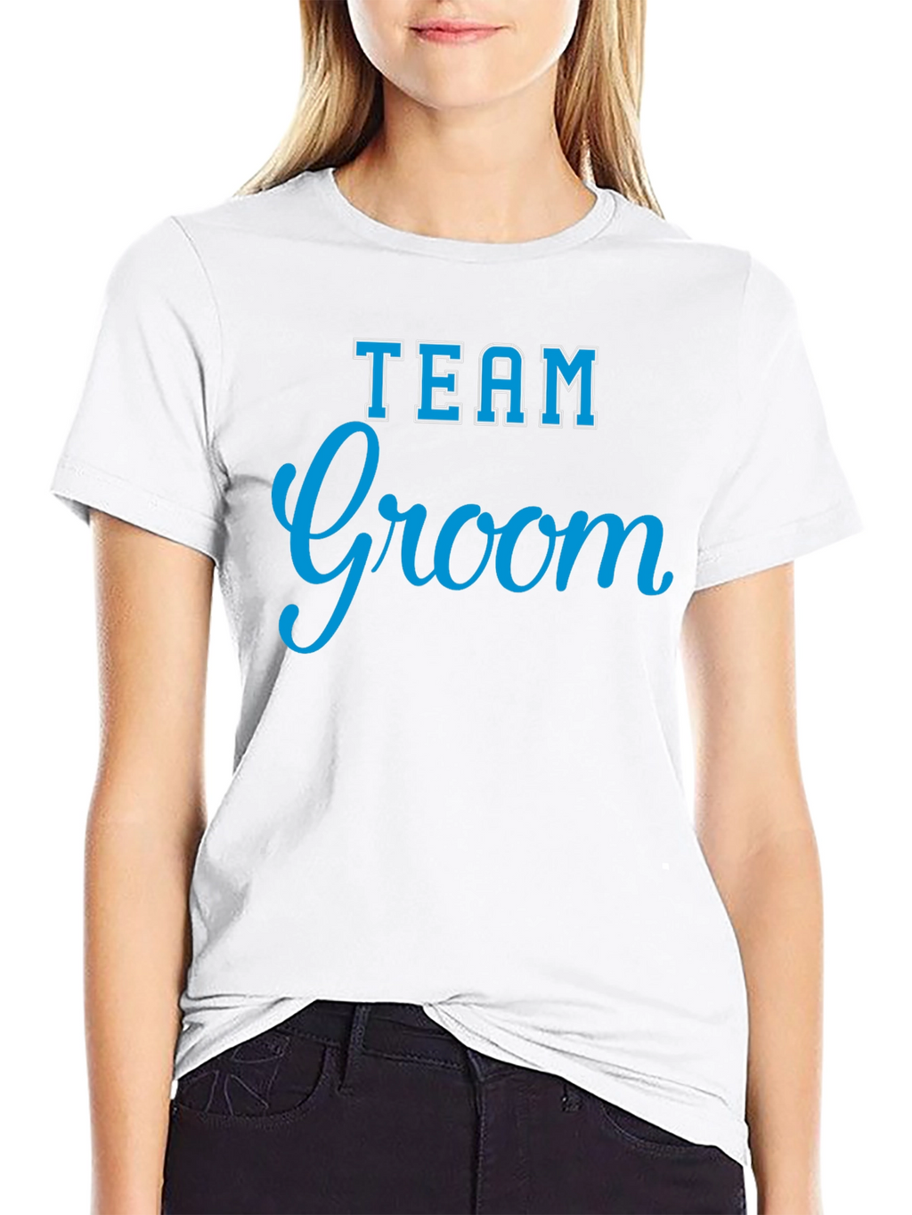 Team Groom Crew Neck T-Shirt - Black
