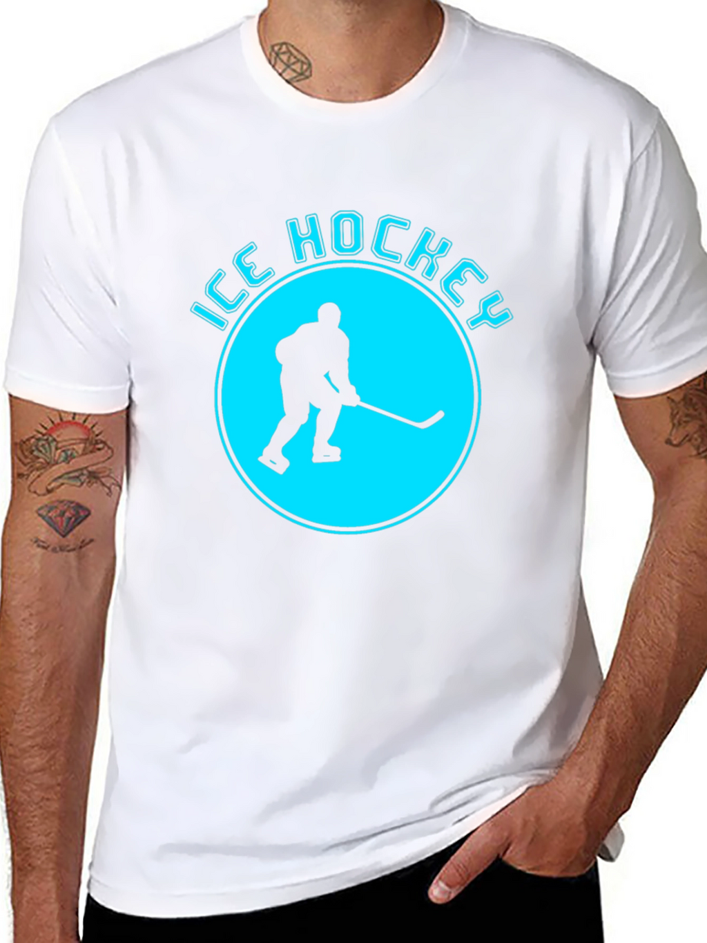 Ice Hockey Graphic T-Shirt - Black
