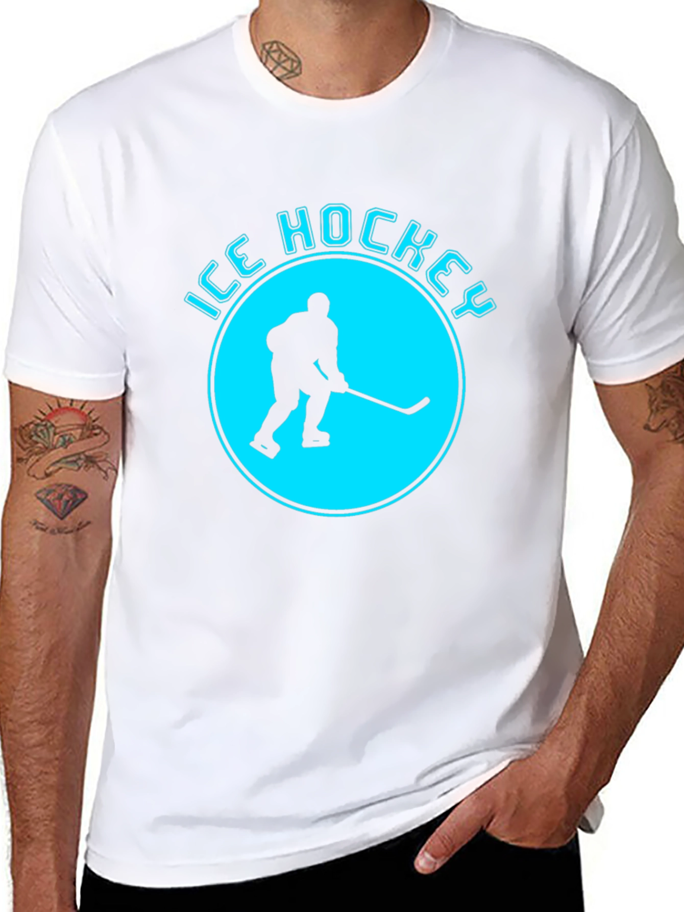 Ice Hockey Graphic T-Shirt - Black