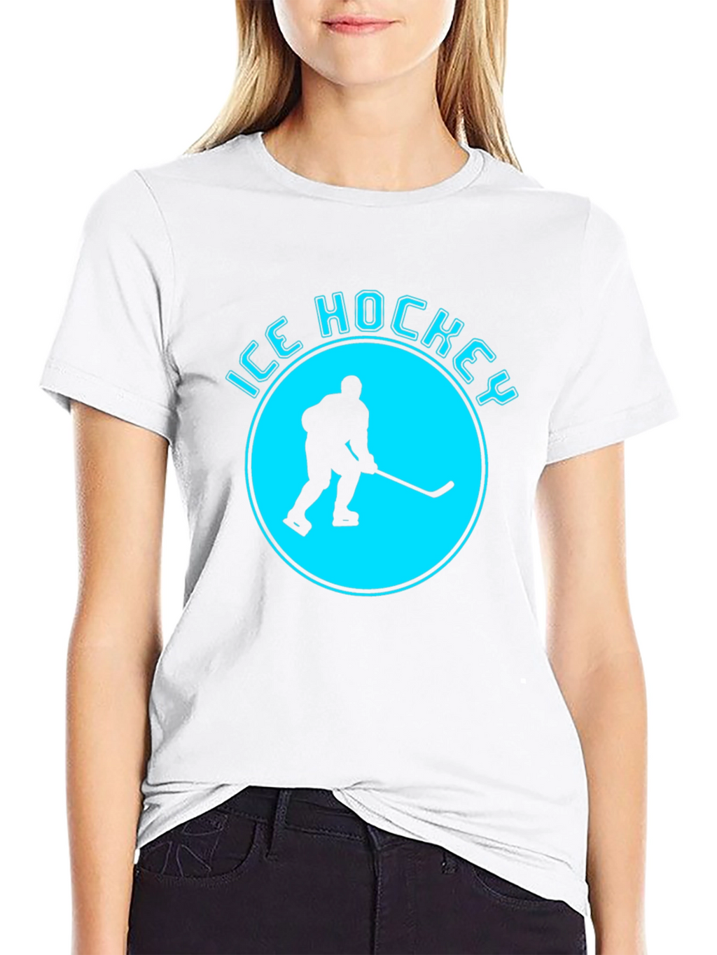 Ice Hockey Graphic T-Shirt - Black