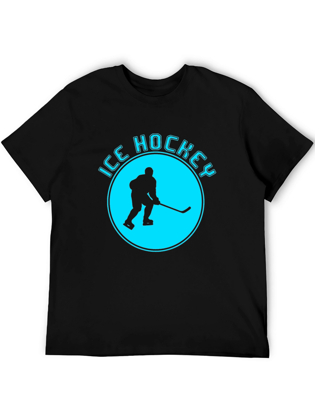 Ice Hockey Graphic T-Shirt - Black