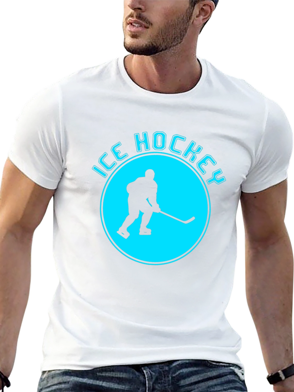 Ice Hockey Graphic T-Shirt - Black