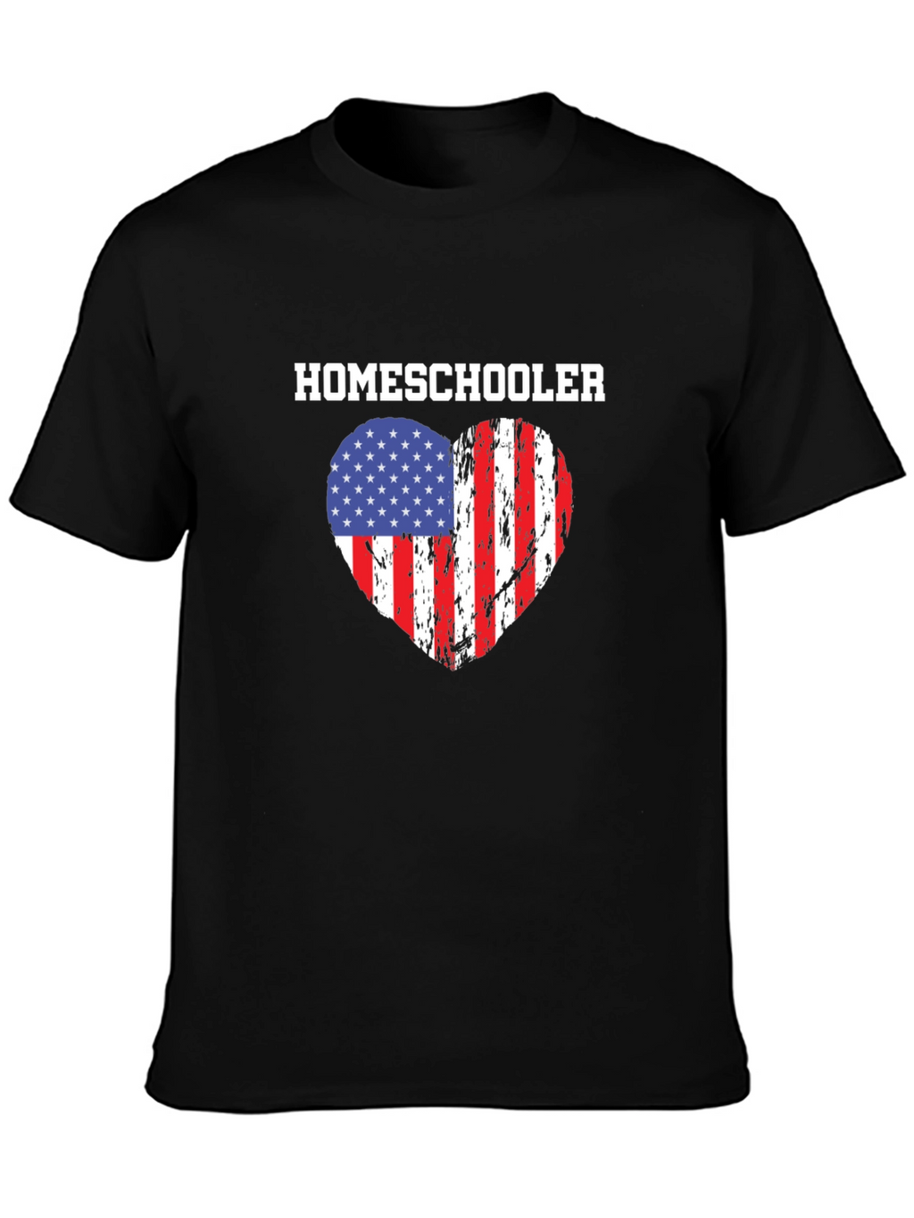 Homeschooler American Flag Heart T-Shirt