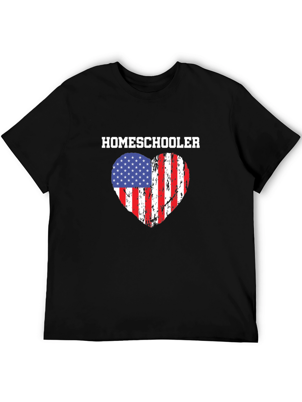 Homeschooler American Flag Heart T-Shirt