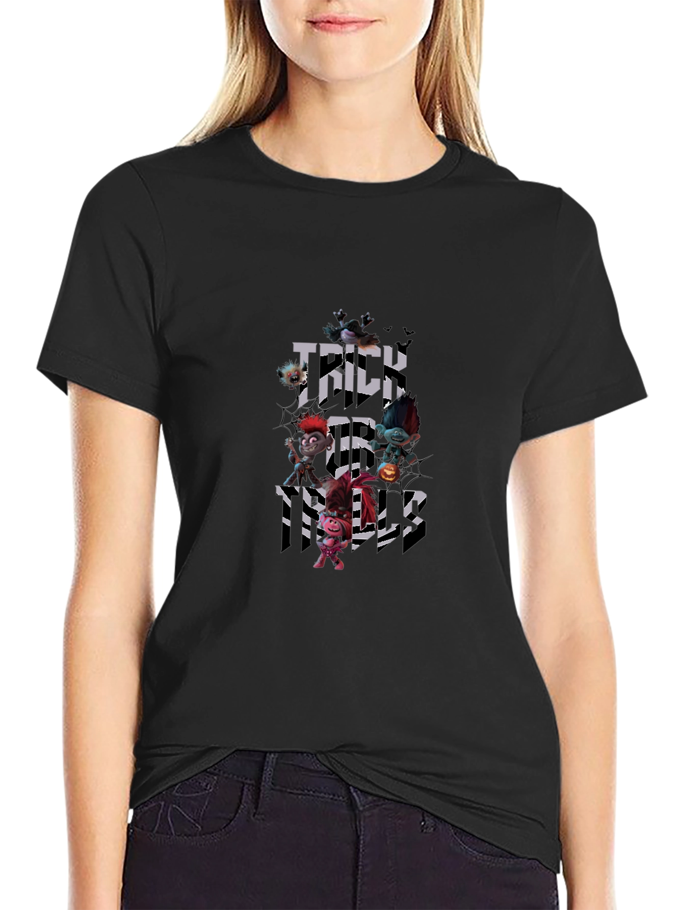 Halloween Trolls Trick or Treat Black T-Shirt