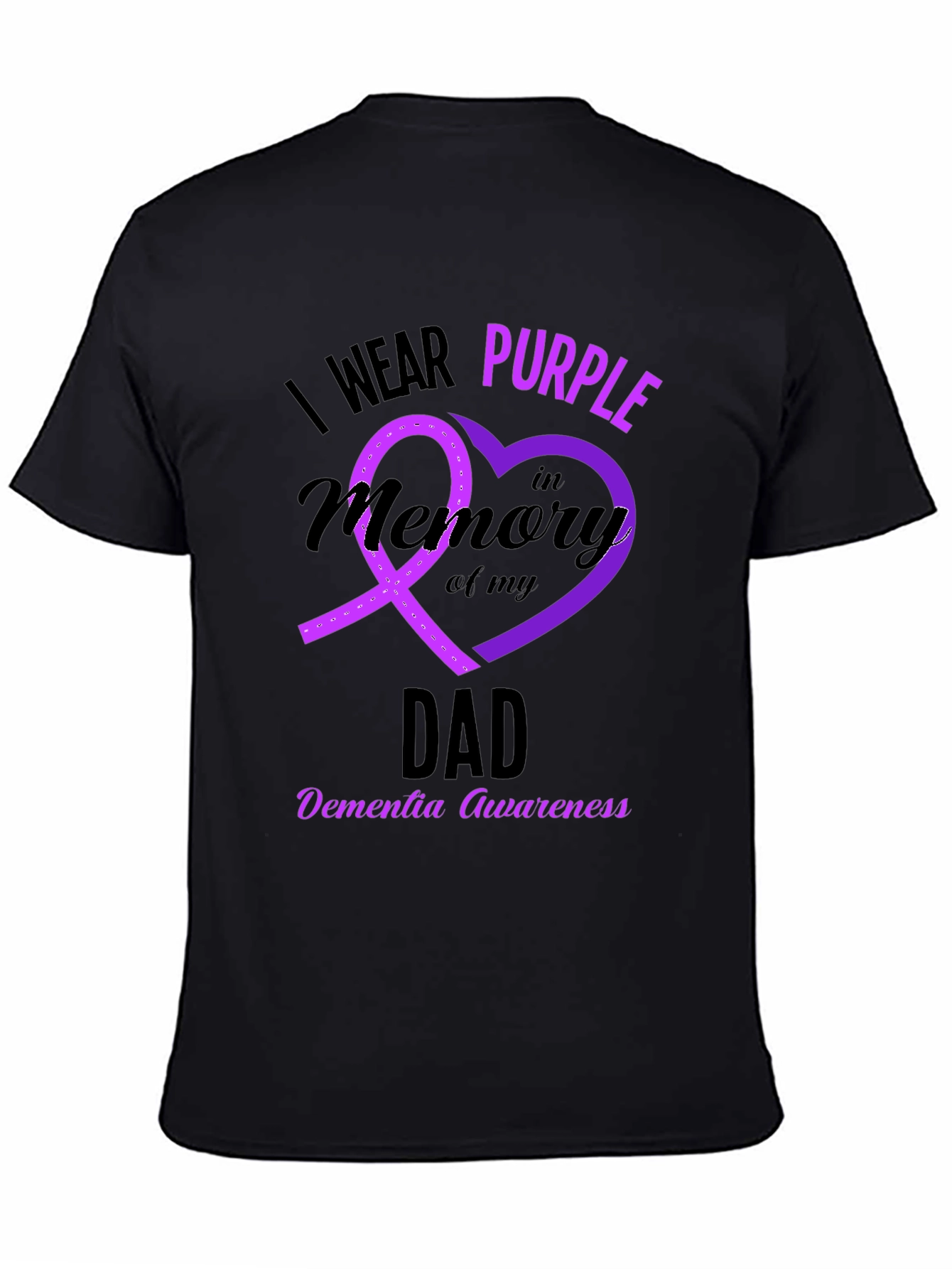 Purple Ribbon Dementia Awareness Dad T-Shirt