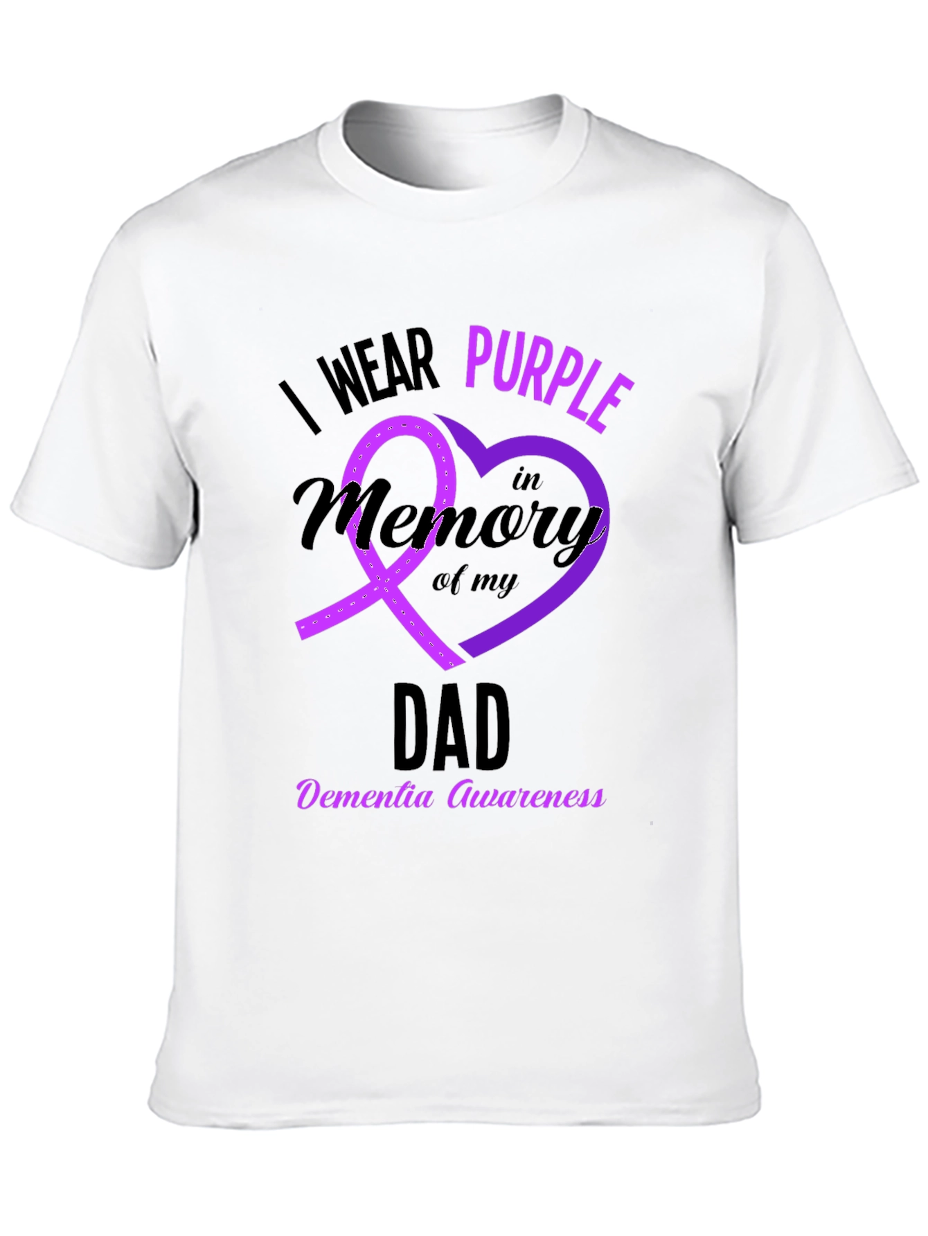 Purple Ribbon Dementia Awareness Dad T-Shirt