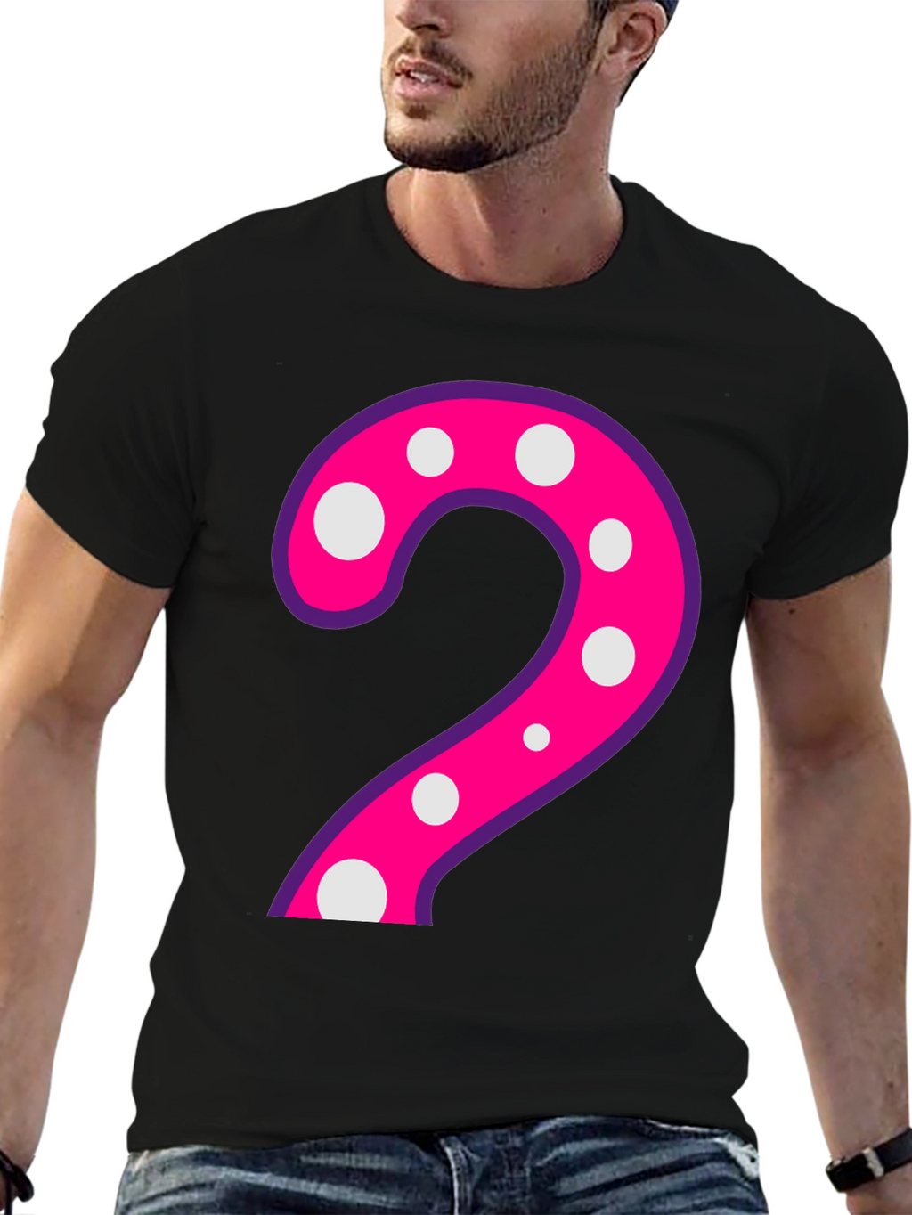 Polka Dot Number 2 Black T-Shirt