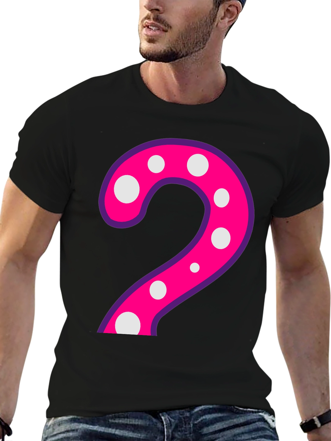 Polka Dot Number 2 Black T-Shirt